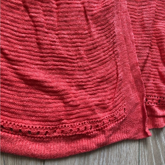 Cynthia Rowley 100% Linen Open Front Cardigan in Bright Orange Size M - Picture 4 of 9